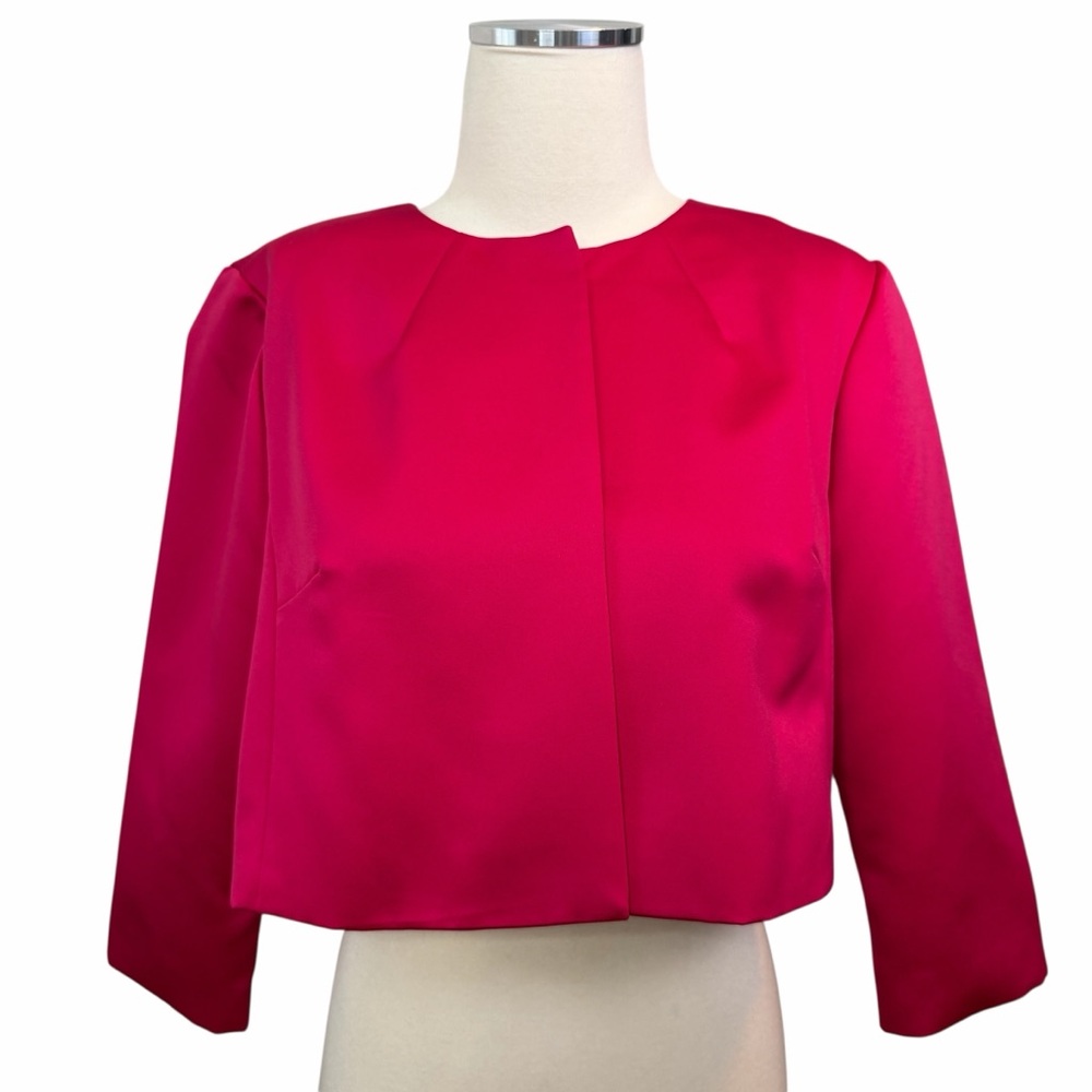 Talbots Pink Satin Crop Vintage Style Blazer Sz 10P